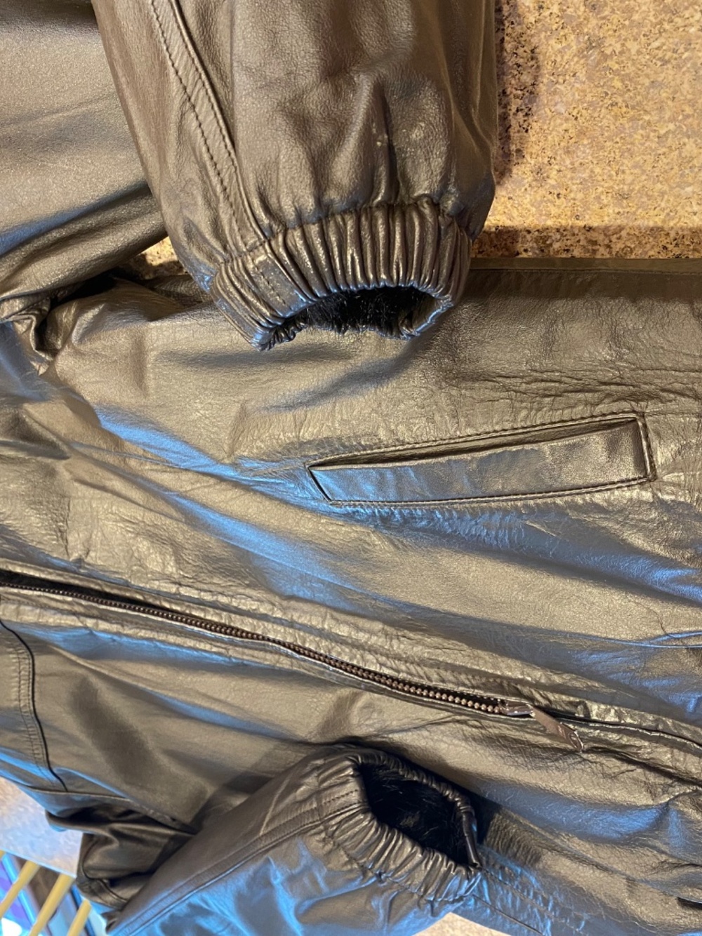 Vintage Reversible Fur & Leather Bomber Jacket Small - Picture 14 of 16